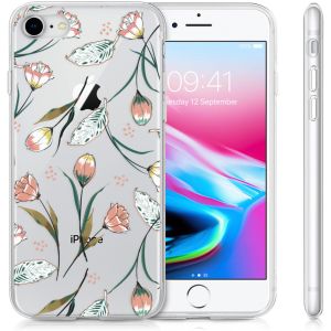 iMoshion Coque Design iPhone SE (2022 / 2020) / 8 / 7 / 6s - Fleur - Rose