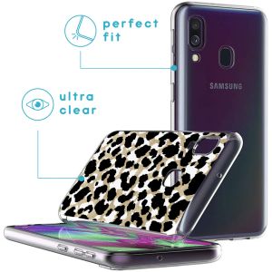 iMoshion Coque Design Samsung Galaxy A40 - Léopard / Noir
