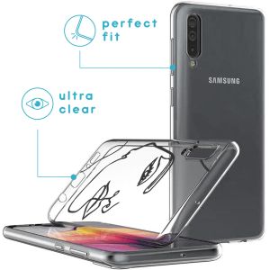 iMoshion Coque Design Galaxy A50 / A30s - Visage abstrait - Noir