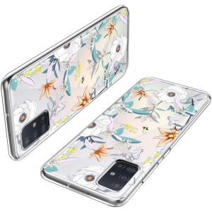 iMoshion Coque Design Samsung Galaxy A51 - Fleur - Blanc