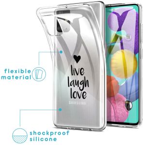 iMoshion Coque Design Samsung Galaxy A51 - Live Laugh Love - Noir