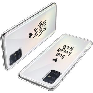 iMoshion Coque Design Samsung Galaxy A51 - Live Laugh Love - Noir