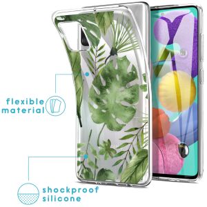 iMoshion Coque Design Samsung Galaxy A51 - Feuilles - Vert