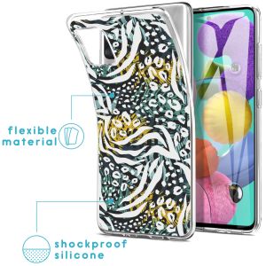 iMoshion Coque Design Galaxy A51 - Jungle - Blanc / Noir / Vert