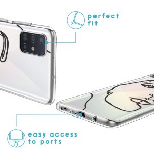 iMoshion Coque Design Samsung Galaxy A51 - Visage abstrait - Noir