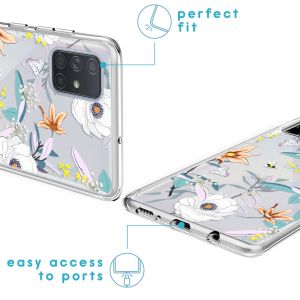 iMoshion Coque Design Samsung Galaxy A71 - Fleur - Blanc