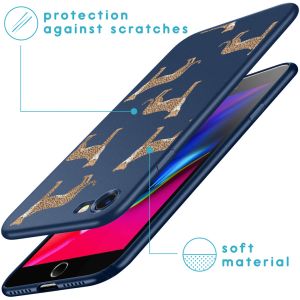 iMoshion Coque Design iPhone SE (2022 / 2020) / 8 / 7 - Léopard - Bleu