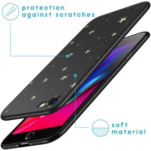 iMoshion Coque Design iPhone SE (2022 / 2020) / 8 / 7 - Etoiles / Noir