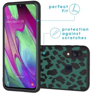 iMoshion Coque Design Samsung Galaxy A40 - Léopard - Vert / Noir