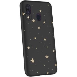 iMoshion Coque Design Samsung Galaxy A40 - Etoiles / Noir