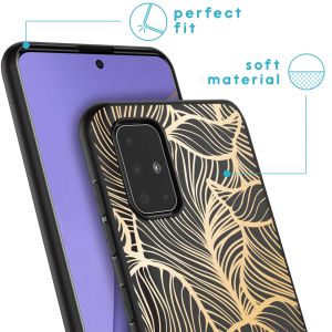 iMoshion Coque Design Samsung Galaxy A51 - Feuilles / Noir