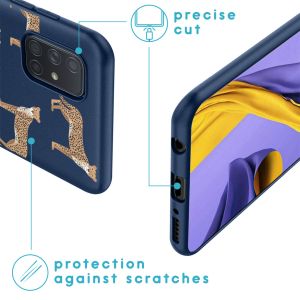 iMoshion Coque Design Samsung Galaxy A71 - Léopard - Bleu