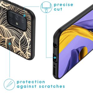 iMoshion Coque Design Samsung Galaxy A71 - Feuilles / Noir
