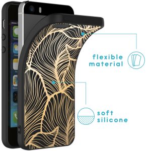 iMoshion Coque Design iPhone 5 / 5s / SE - Feuilles / Noir