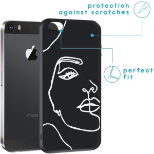 iMoshion Coque Design iPhone 5 / 5s / SE - Visage abstrait - Blanc