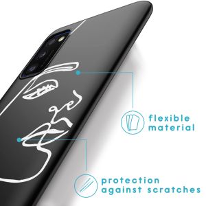 iMoshion Coque Design Samsung Galaxy A41 - Visage abstrait - Blanc