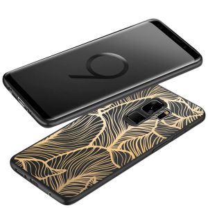 iMoshion Coque Design Samsung Galaxy S9 - Feuilles / Noir