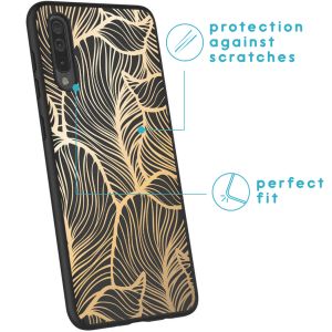 iMoshion Coque Design Samsung Galaxy A50 / A30s - Feuilles / Noir