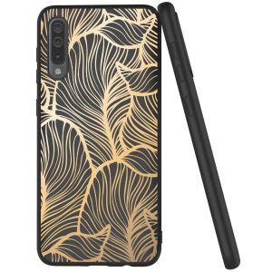 iMoshion Coque Design Samsung Galaxy A50 / A30s - Feuilles / Noir