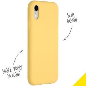 Accezz Coque Liquid Silicone iPhone Xr - Jaune