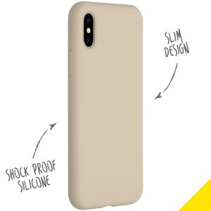 Accezz Coque Liquid Silicone iPhone Xs / X - Stone