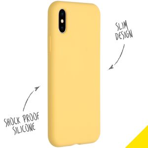 Accezz Coque Liquid Silicone iPhone Xs / X - Jaune