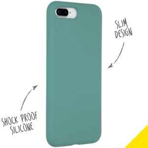 Accezz Coque Liquid Silicone iPhone 8 Plus / 7 Plus - Vert foncé