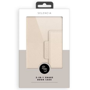 Selencia Etui portefeuille serpent amovible 2-en-1 iPhone 11 - Blanc
