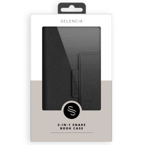 Selencia Etui portefeuille serpent amovible 2-en-1 iPhone Xr - Noir