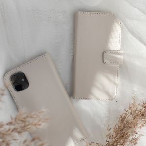 Selencia Étui de téléphone en cuir véritable iPhone Xr - Gris clair