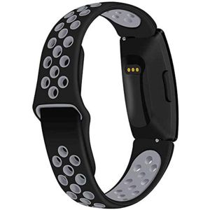 iMoshion Bracelet sportif en silicone pour Fitbit Inspire - Noir / Gris