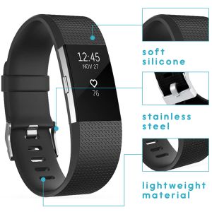 iMoshion Bracelet silicone Fitbit Charge 2 - Noir