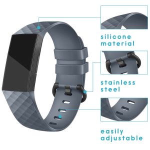iMoshion Bracelet silicone Fitbit Charge 3 / 4 - Gris