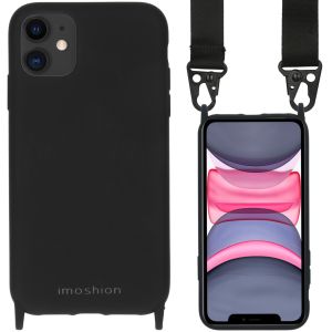 iMoshion Coque couleur avec cordon - sangle en nylon iPhone 11 - Noir