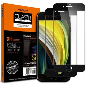Spigen Protection d'écran en verre trempé GLAStR iPhone SE (2022 / 2020) / 8 / 7 - Noir