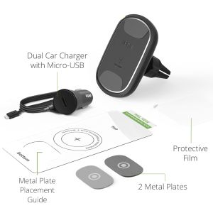 iOttie iTap 2 Wireless Fast Charging Mount - Support de téléphone pour voiture - Grille de ventilation - Magnétique - Noir