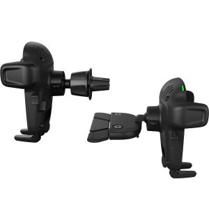 iOttie Easy One Touch Wireless Charging - Support de téléphone pour voiture - Grille de ventilation et lecteur CD - Noir