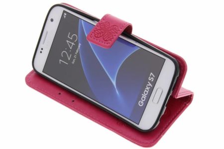 Etui de téléphone Fleurs de Trèfle Samsung Galaxy S7 - Rose