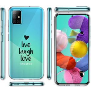 iMoshion Coque Design Samsung Galaxy A31 - Live Laugh Love - Noir