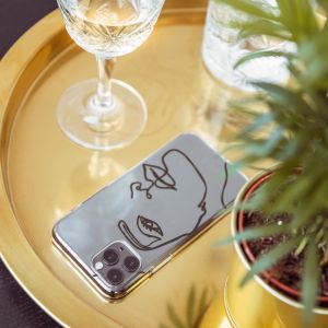 iMoshion Coque Design iPhone 12 Mini - Visage abstrait - Noir