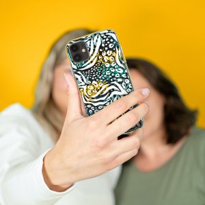iMoshion Coque Design iPhone 12 (Pro) - Jungle - Blanc / Noir