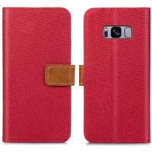 iMoshion Étui de téléphone portefeuille Canvas Luxe Galaxy S8 -Rouge