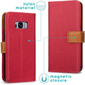 iMoshion Étui de téléphone portefeuille Canvas Luxe Galaxy S8 -Rouge