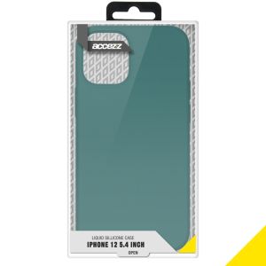 Accezz Coque Liquid Silicone iPhone 12 Mini - Vert foncé