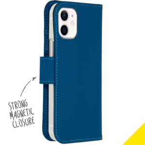 Accezz Étui de téléphone Wallet iPhone 12 Mini - Bleu foncé