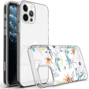 iMoshion Coque Design iPhone 12 (Pro) - Fleur - Blanc