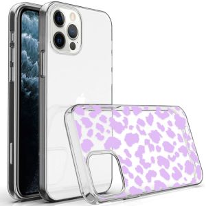 iMoshion Coque Design iPhone 12 (Pro) - Léopard - Violet