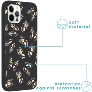 iMoshion Coque Design iPhone 12 (Pro) - Papillon - Noir / Blanc