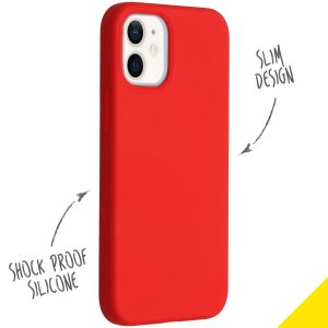 Accezz Coque Liquid Silicone iPhone 12 Mini - Rouge