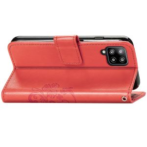 Etui de téléphone Fleurs de Trèfle Galaxy A42 - Rouge